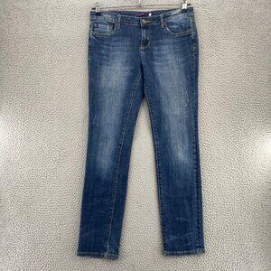 VIGOSS Jeans Womens 7 Junior Blue Medium Wash Denim Skinny Stretch Distressed
